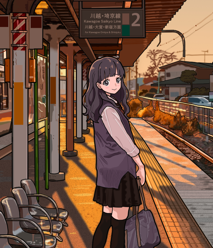 夕方の駅