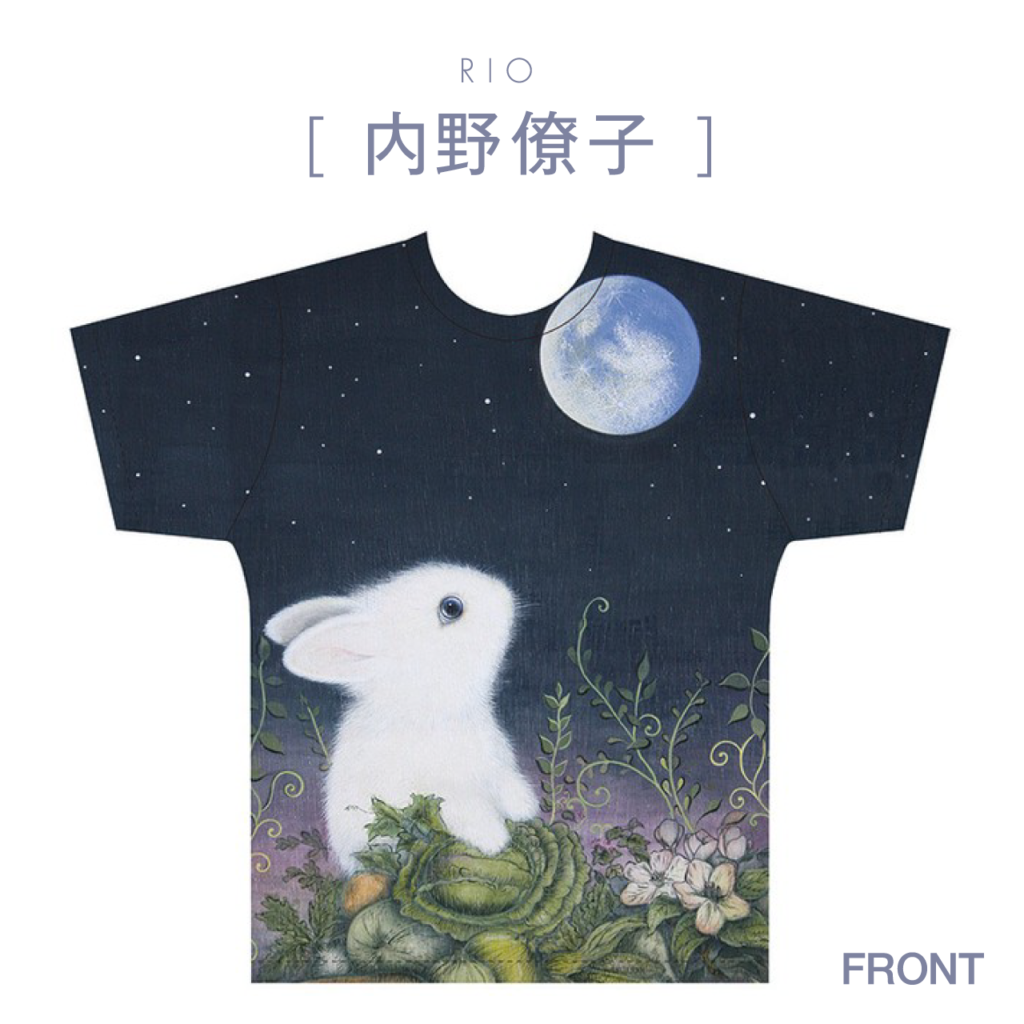 月とうさぎのイラストTシャツ